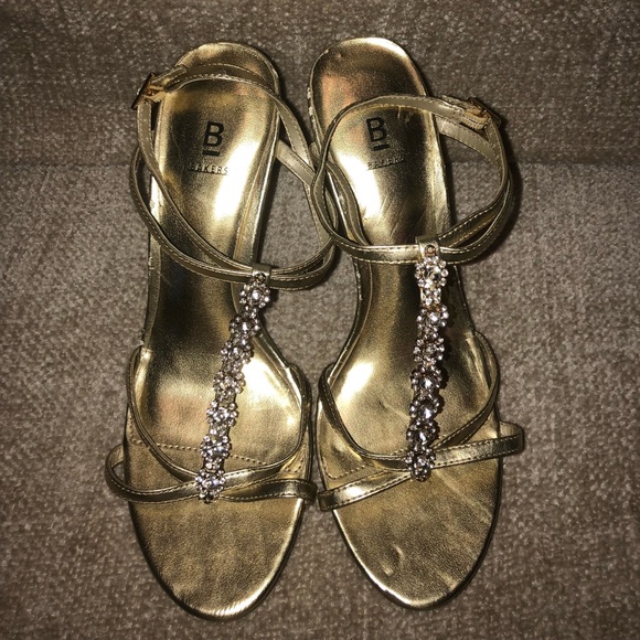 Bakers Gold Strappy Heels - Size 7 - Picture 2 of 6